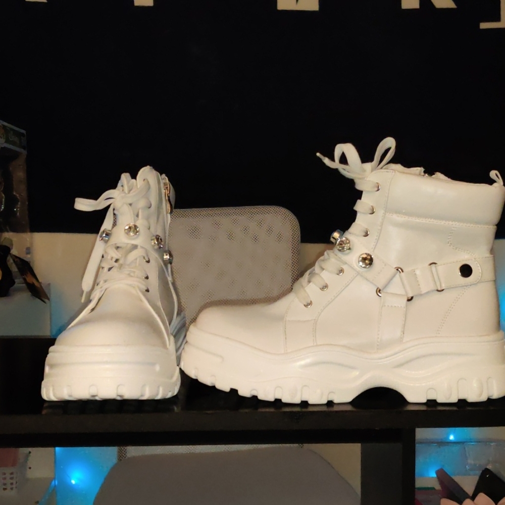 Dolls Kill White Bling Sneakers